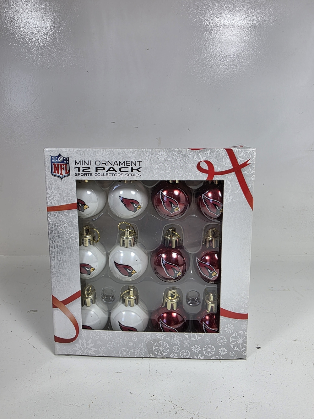 NFL Arizona Cardinals Mini Ornament 12-Pack - Red & White